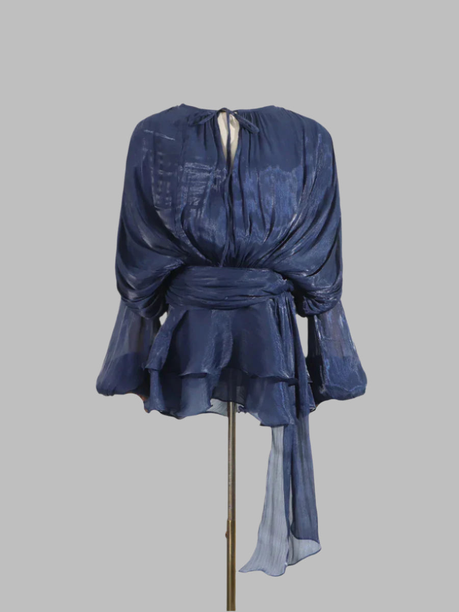 Zalia Atelier | Blue Blouson Dress