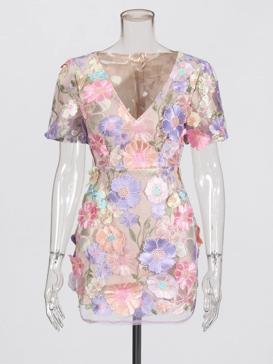 Floral Embroidery Mini Dress | Elliatt Dupe Dress