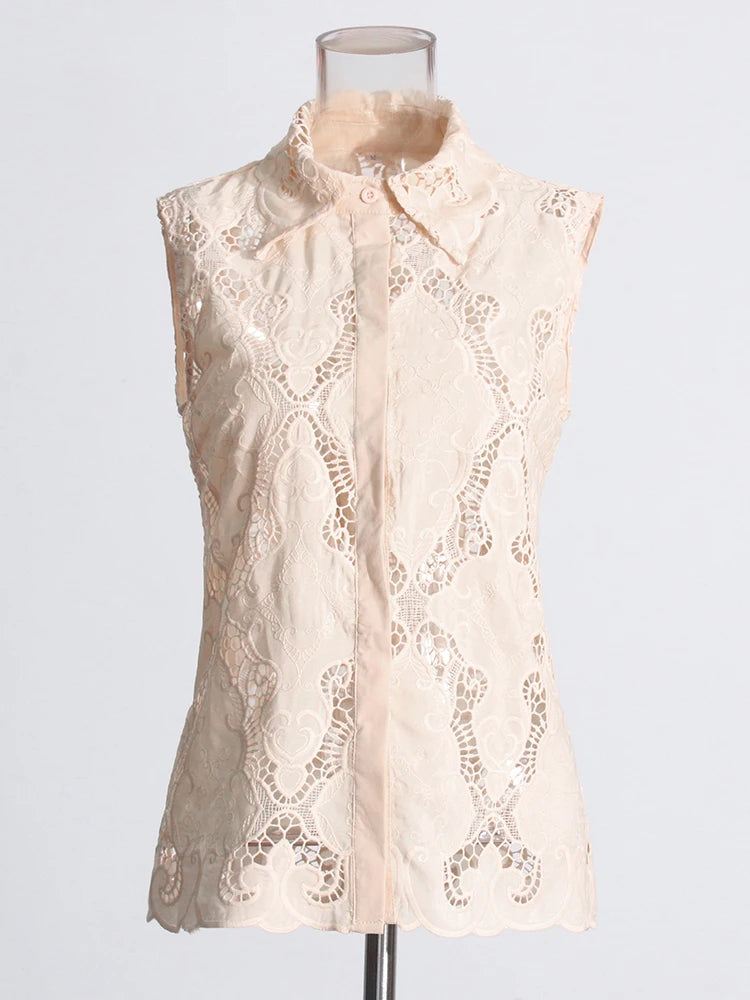 Zalia Atelier Apricot Embroidered Top | Broderie Anglaise