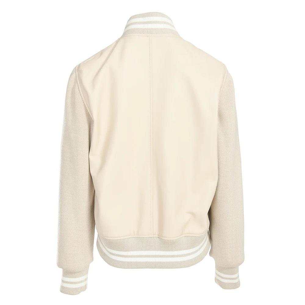 Beige Varsity Jacket