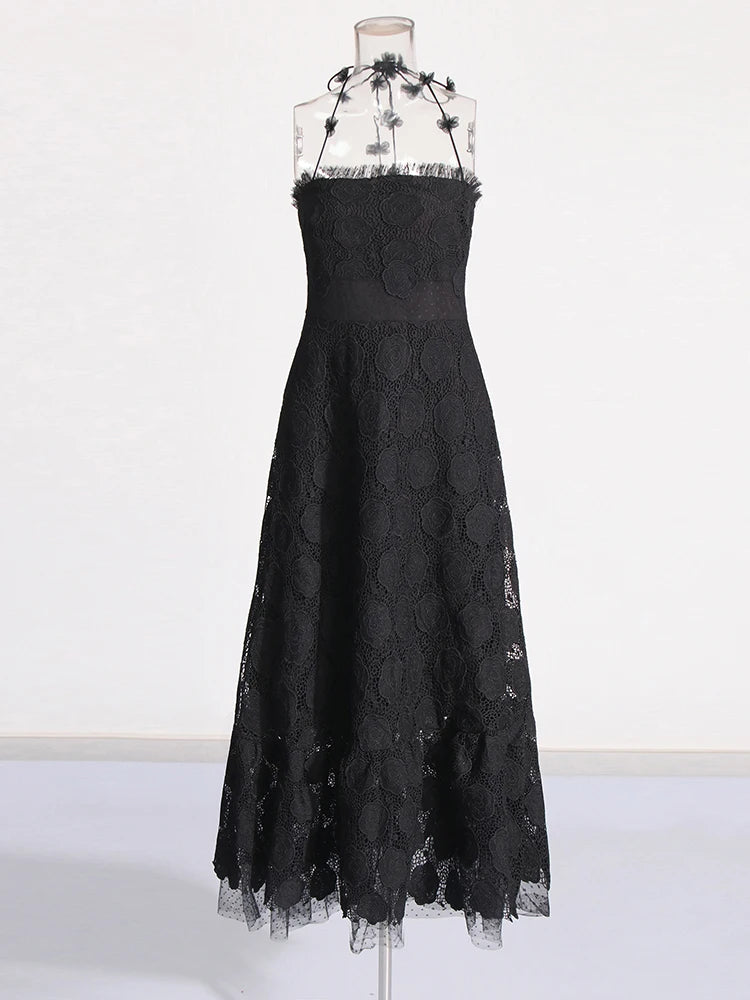 Zalia Atelier | Black Embroidered Dress