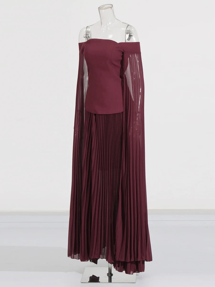 Burgundy Top and Skirt | Zalia Atelier
