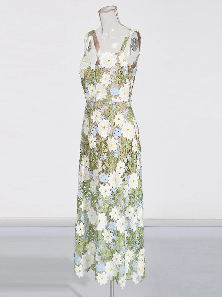 Floral Appliques Embroidered Dress | Australian Designer Inspired