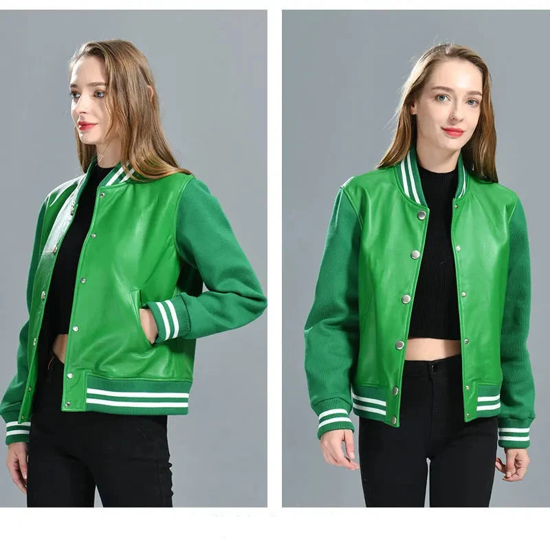 Zalia Atelier | Green Leather Jacket