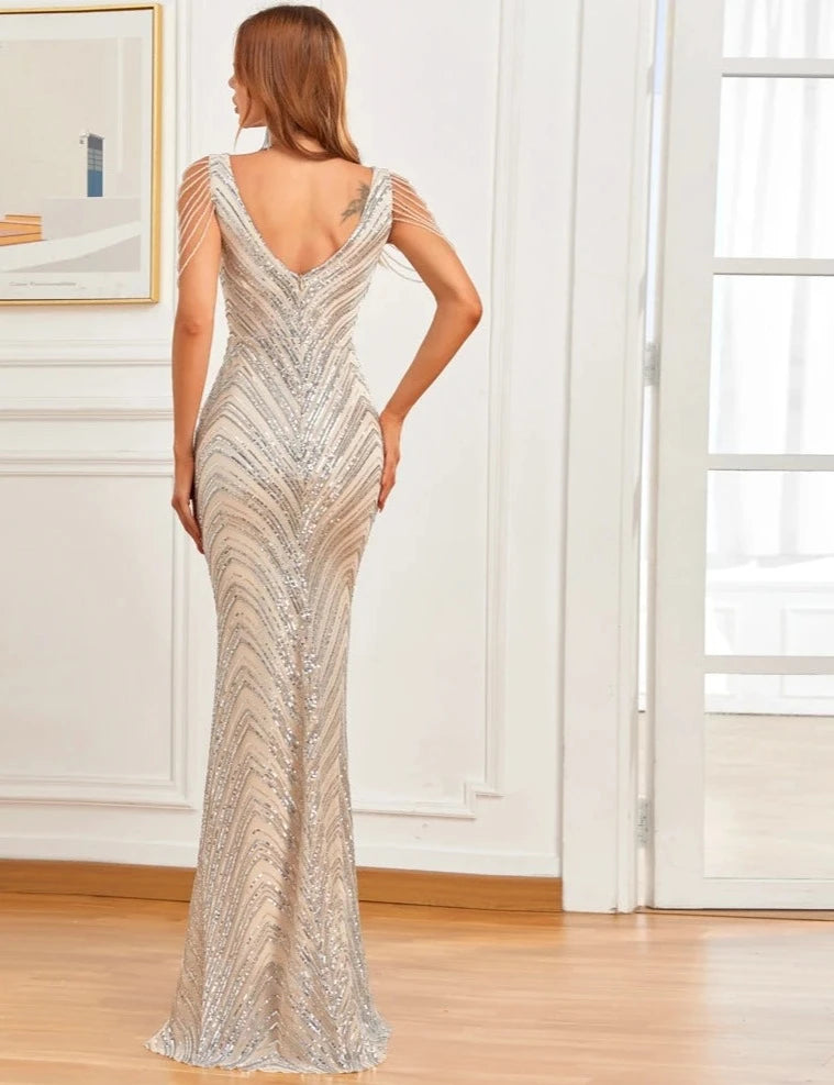 Bead and Sequins Gown