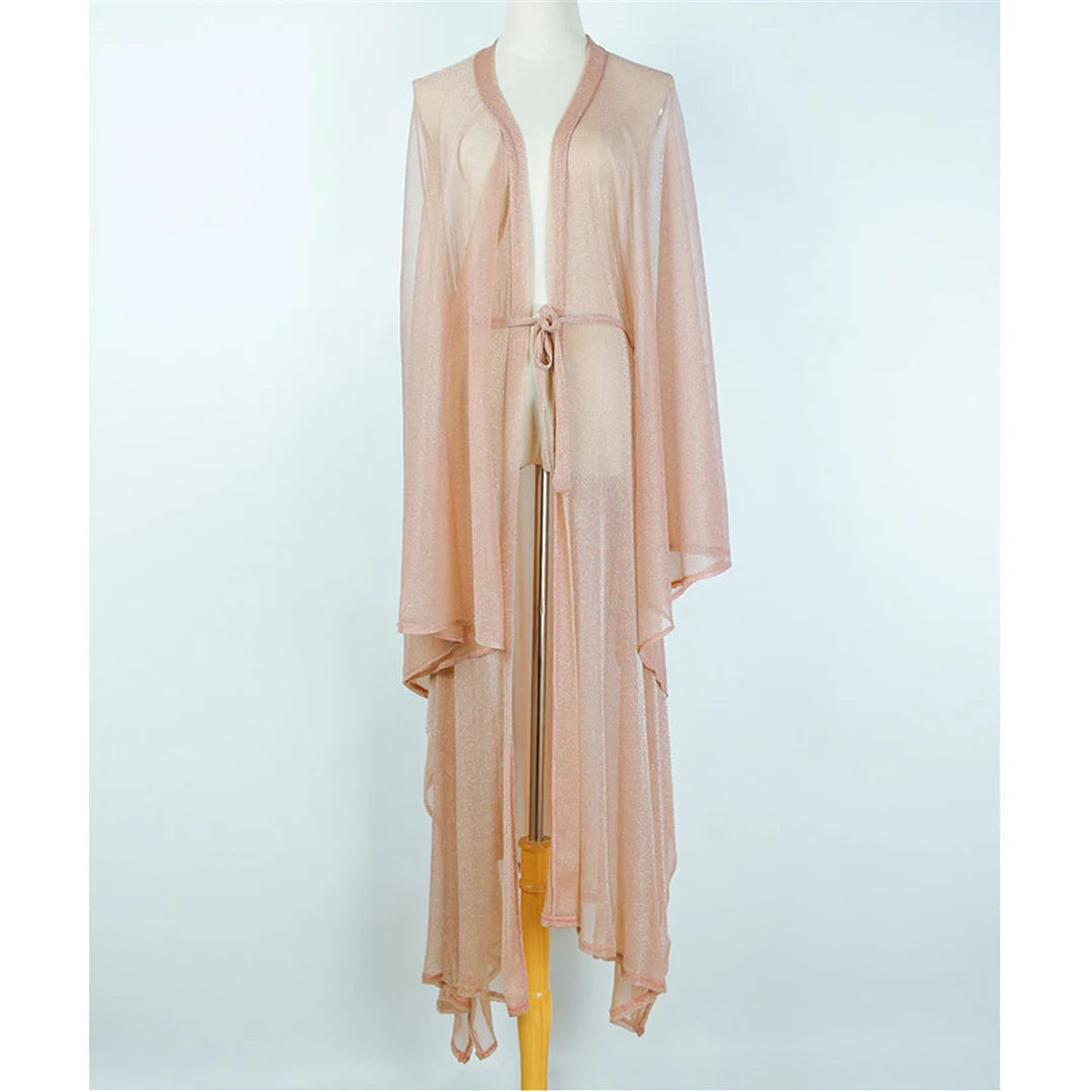 Zalia Atelier | Mesh Beach Cover Up with Belt