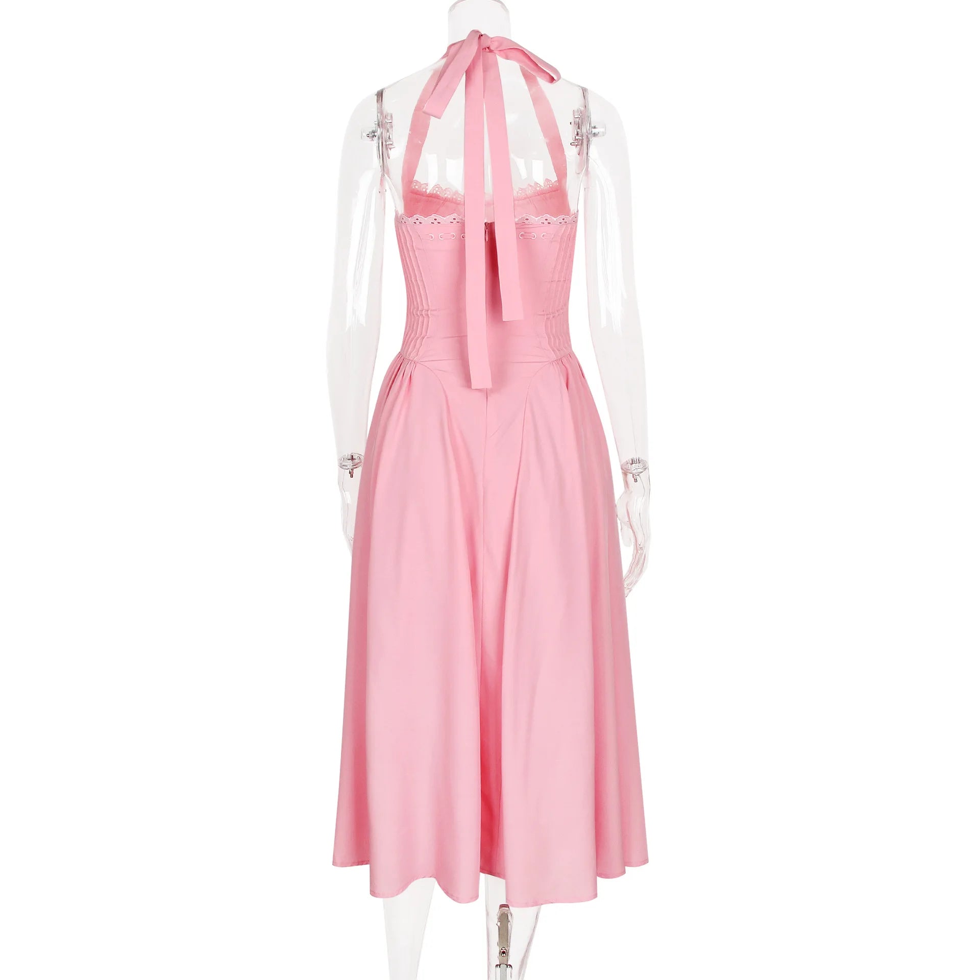 Halter Neck Pink Dress