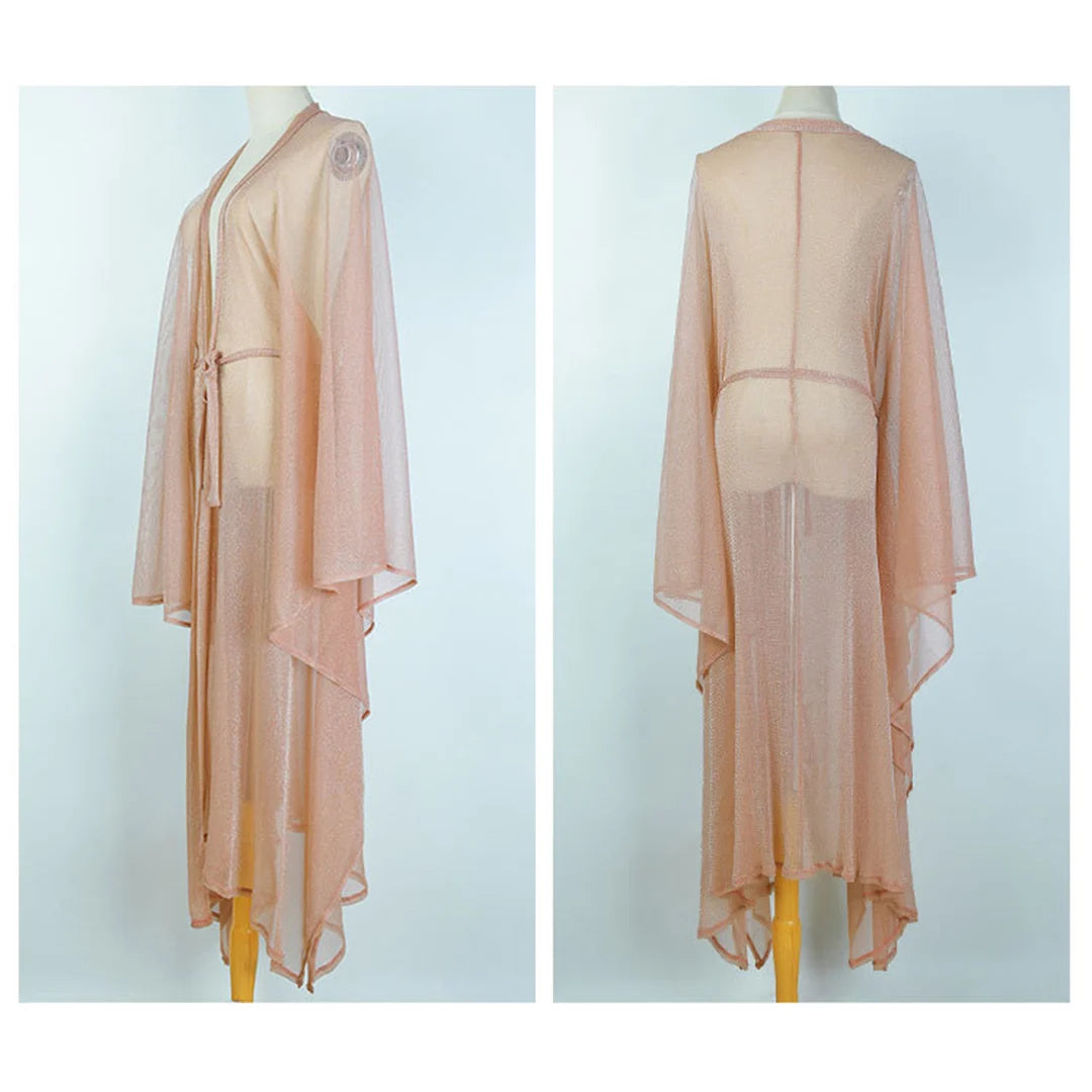 Zalia Atelier | Mesh Beach Cover Up with Belt