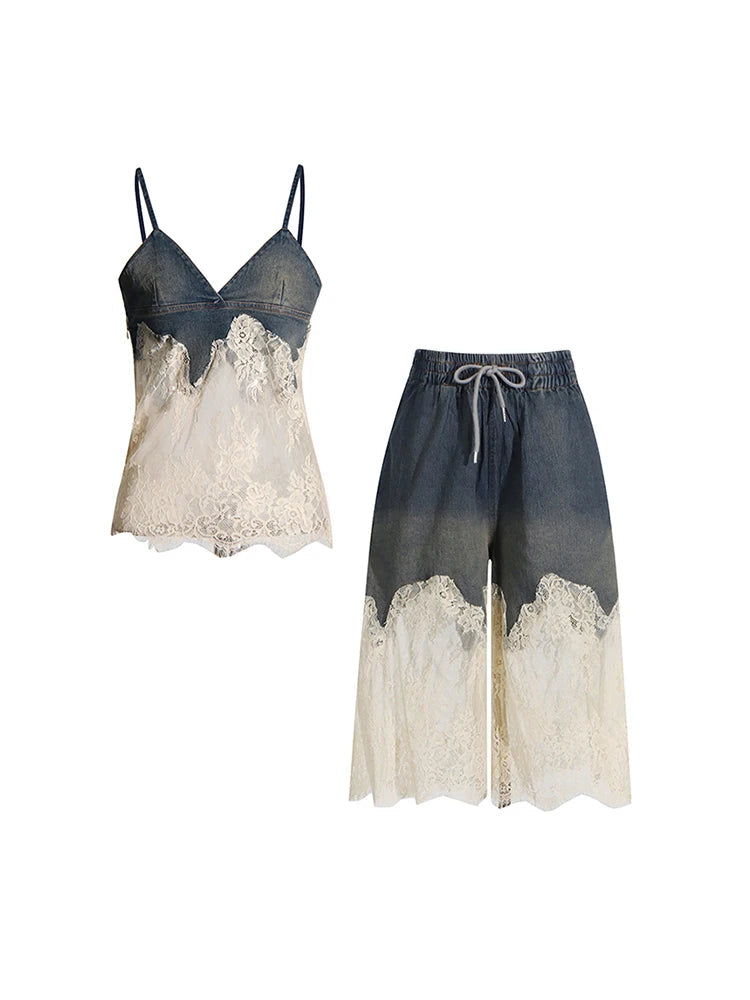 Lace and Denim Set | Zalia Atelier