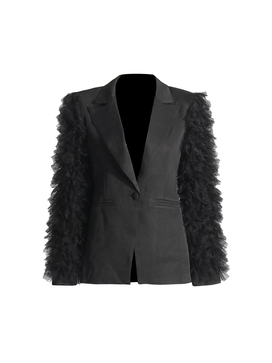 Mesh Sleeves Blazer | Zalia Atelier