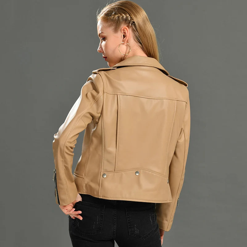 Beige Moto Jacket