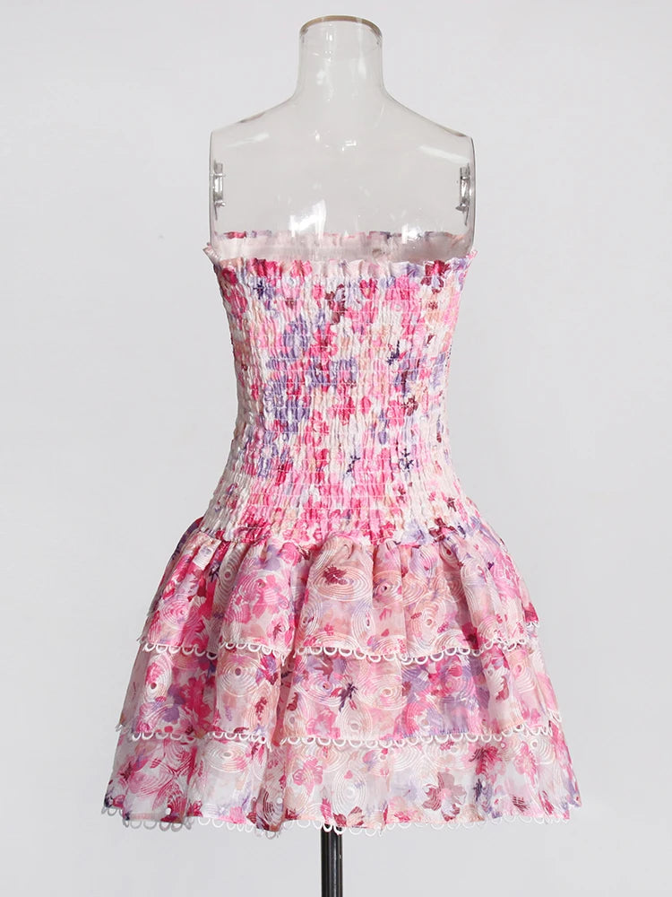 Floral Strapless Mini Dress