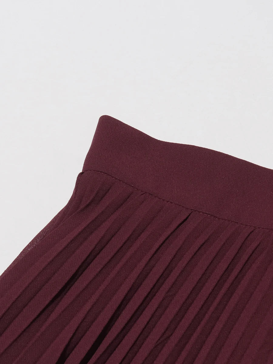 Burgundy Top and Skirt Set