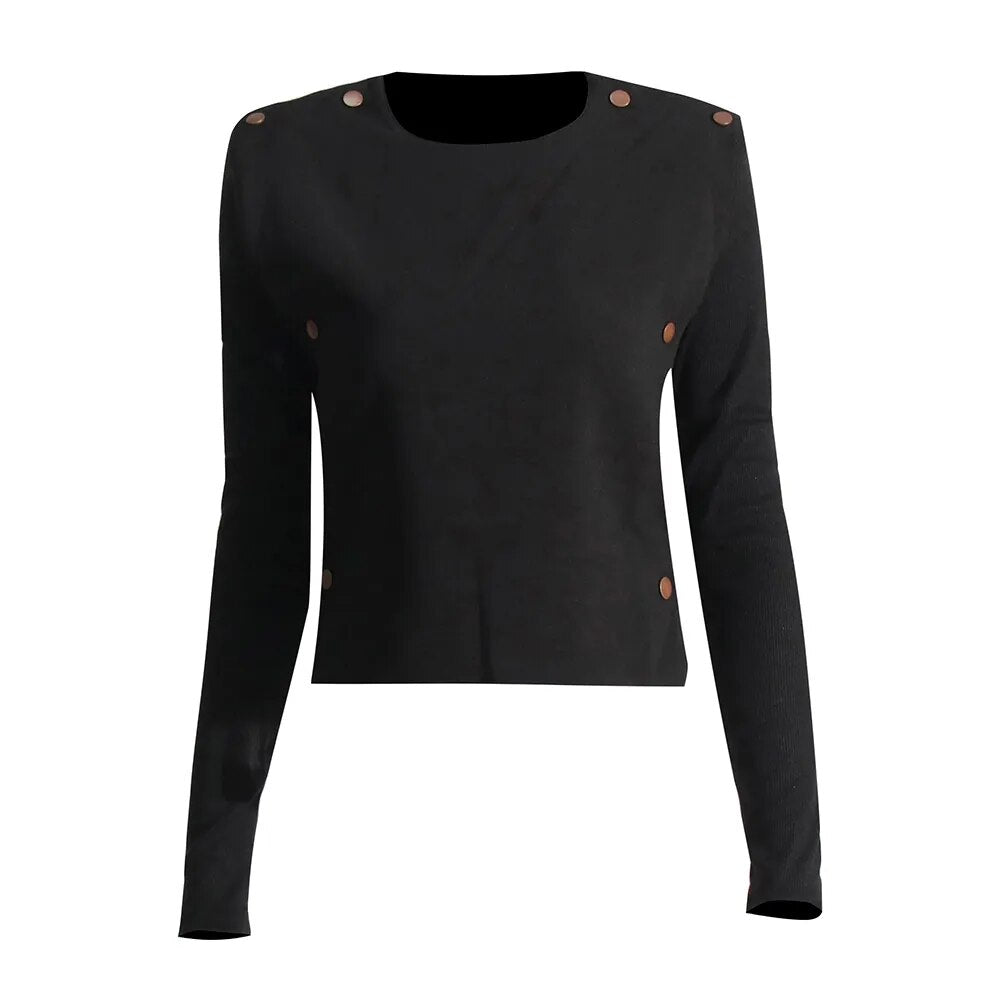 Black Long Sleeve Top with Removable Front | Zalia Atelier