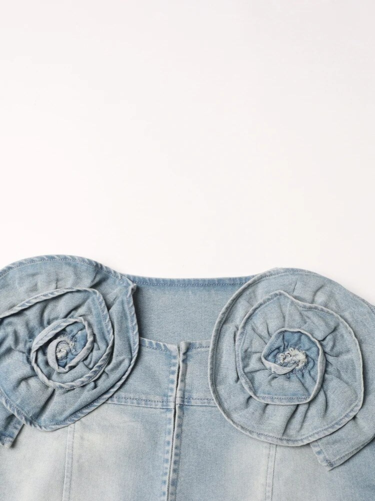 Denim Jacket | Floral Appliques