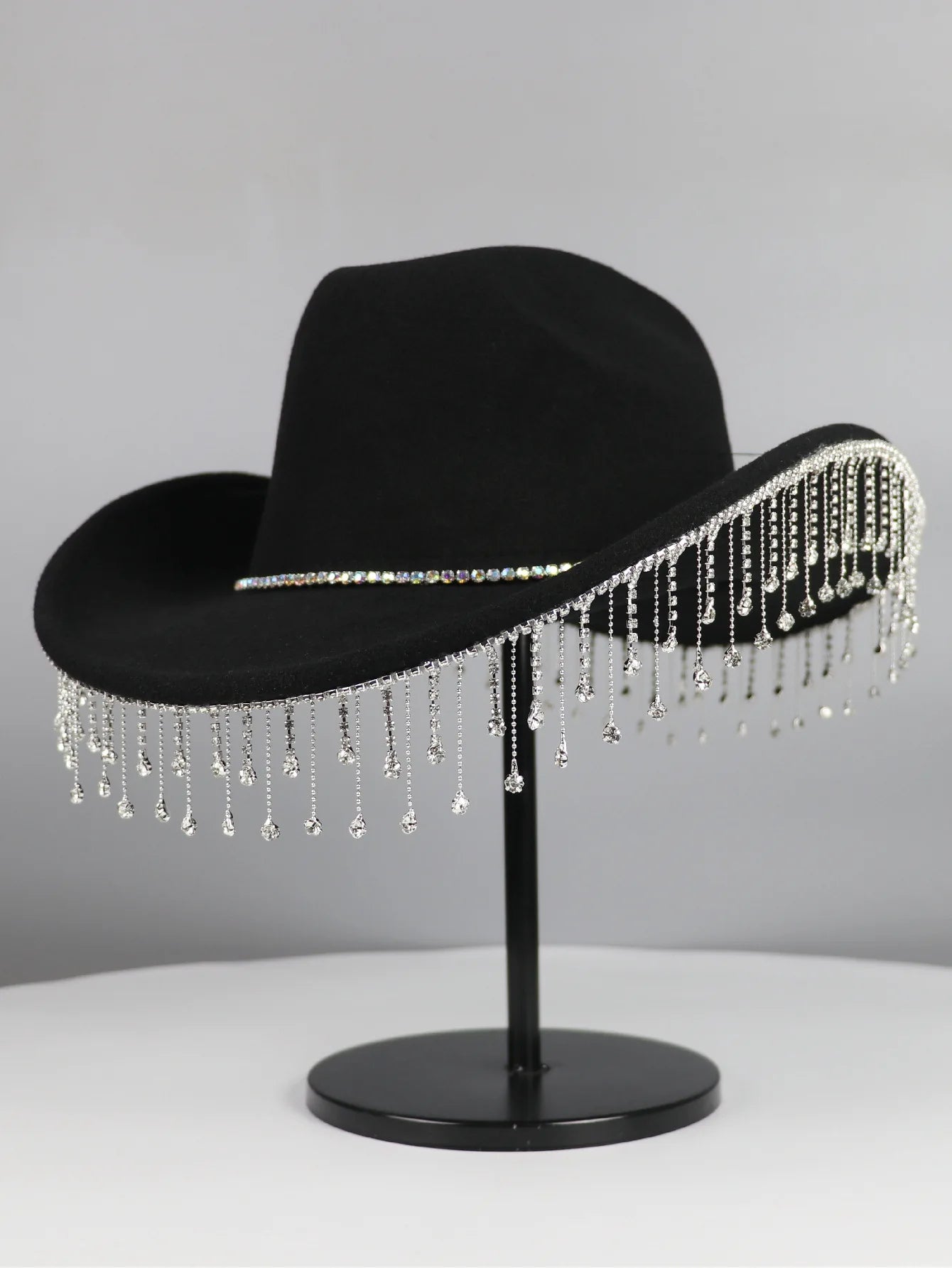 Rhinestone Fringe Hat