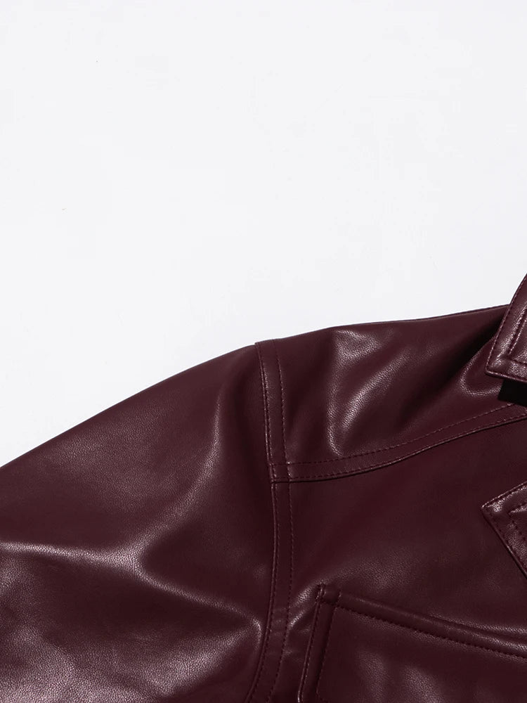 Wine Red Leather Jacket