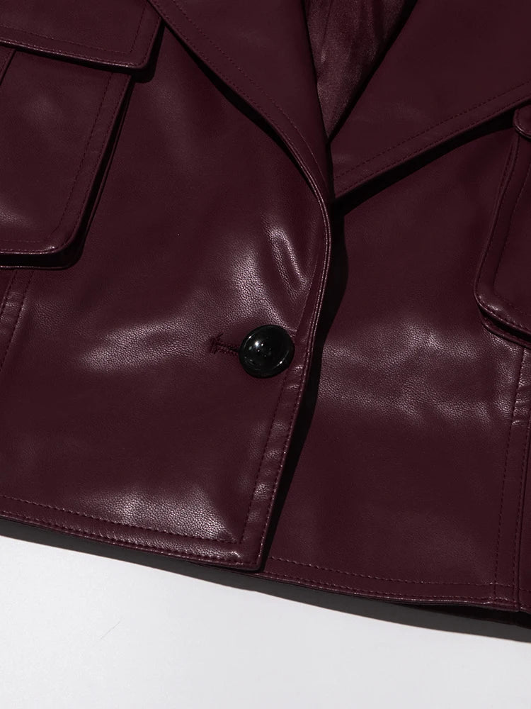 Wine Red Leather Jacket