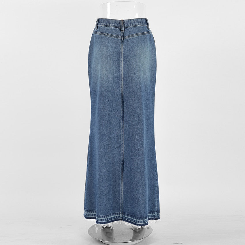 High Waist Denim Skirt