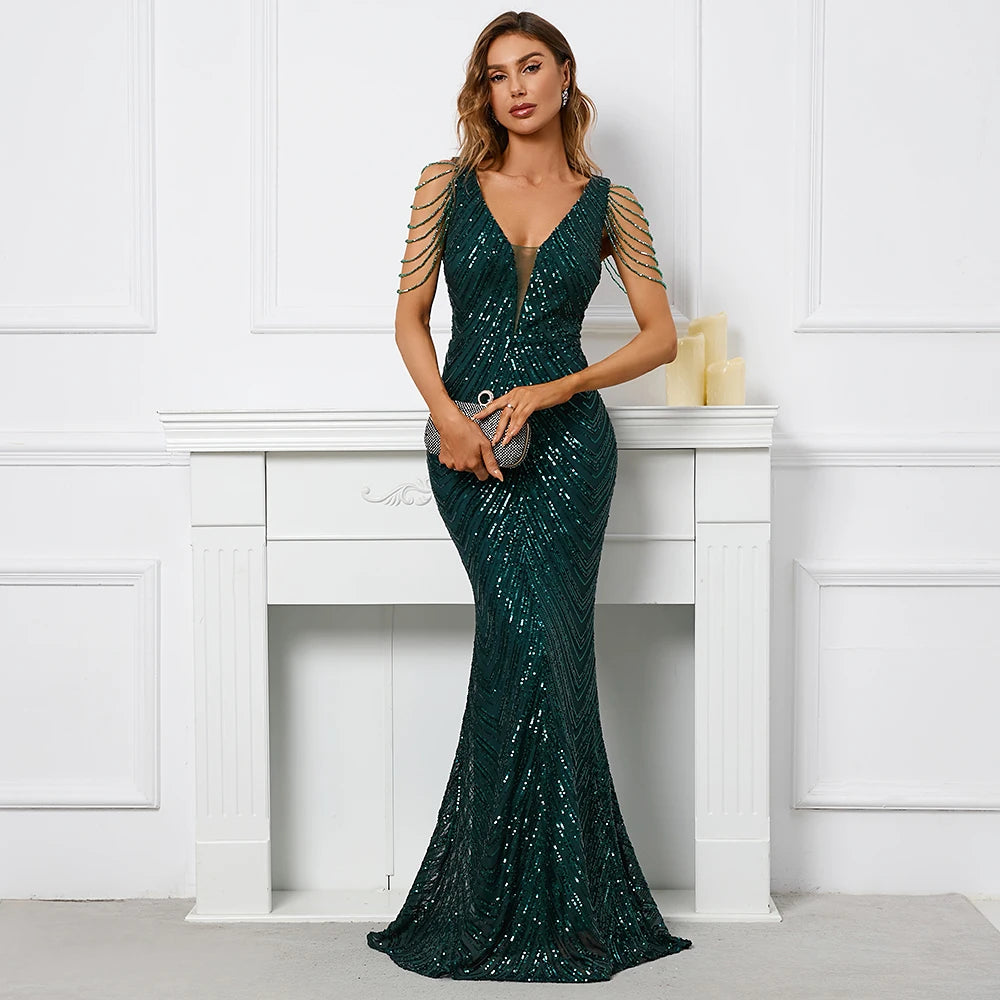 Bead and Sequins Gown