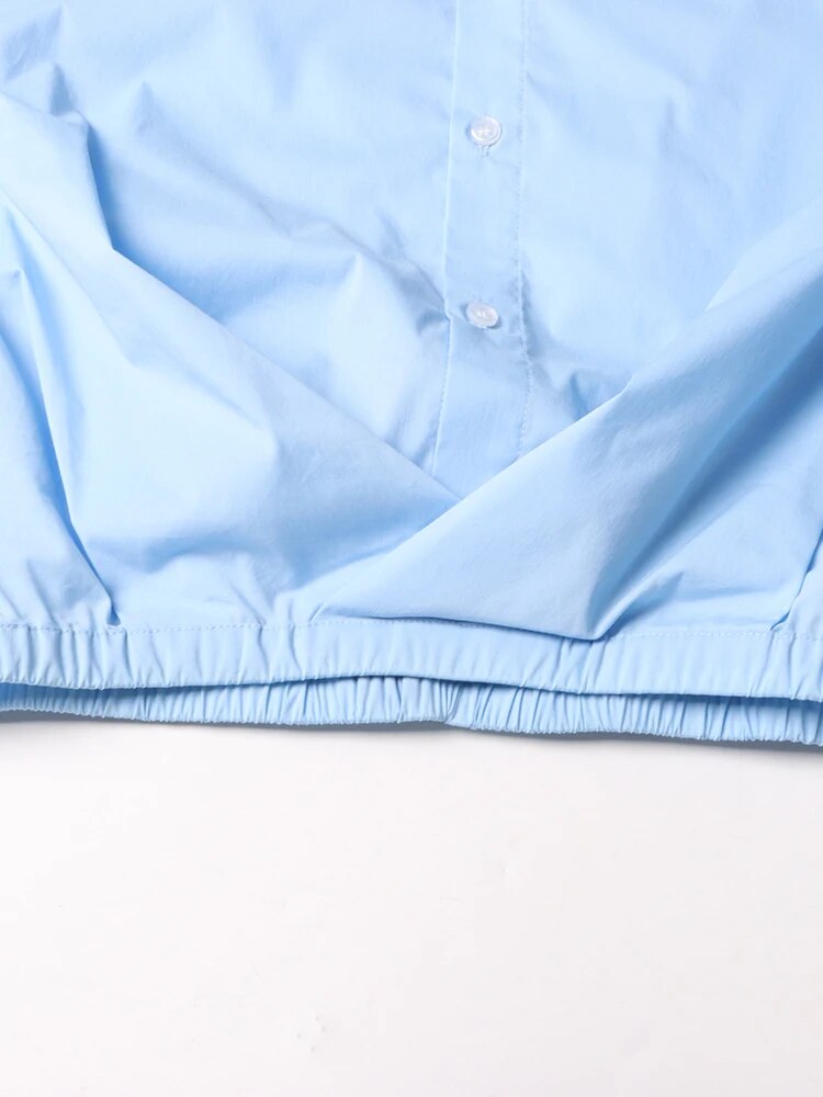 Light Blue Crop Shirt