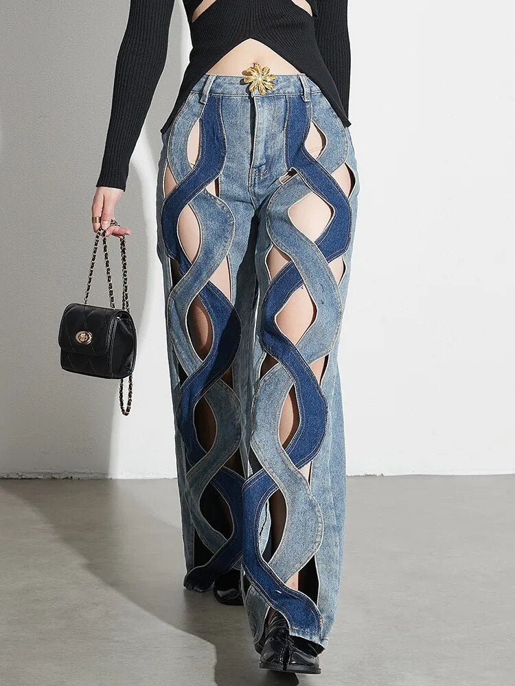 Patchwork Denim Pants | Zalia Atelier