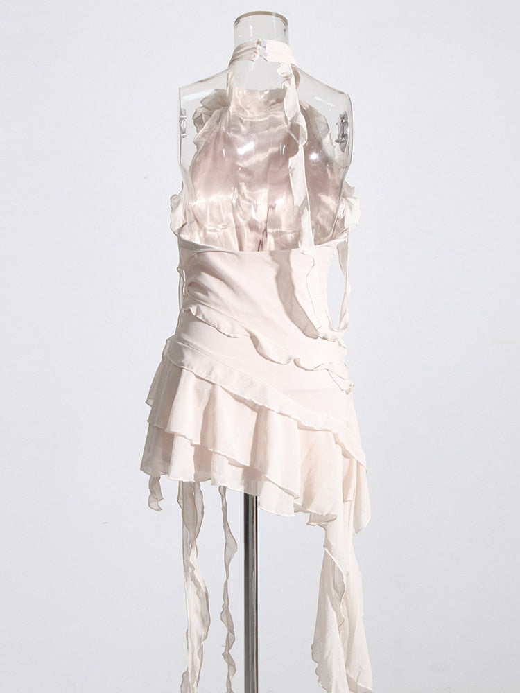 Cascading Ruffles Mini Dress