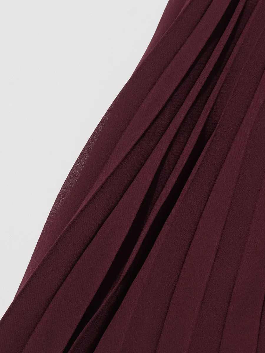 Burgundy Top and Skirt Set