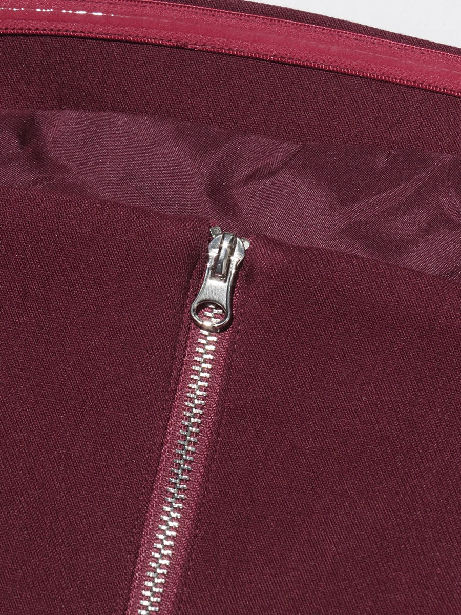 Burgundy Top and Skirt Set