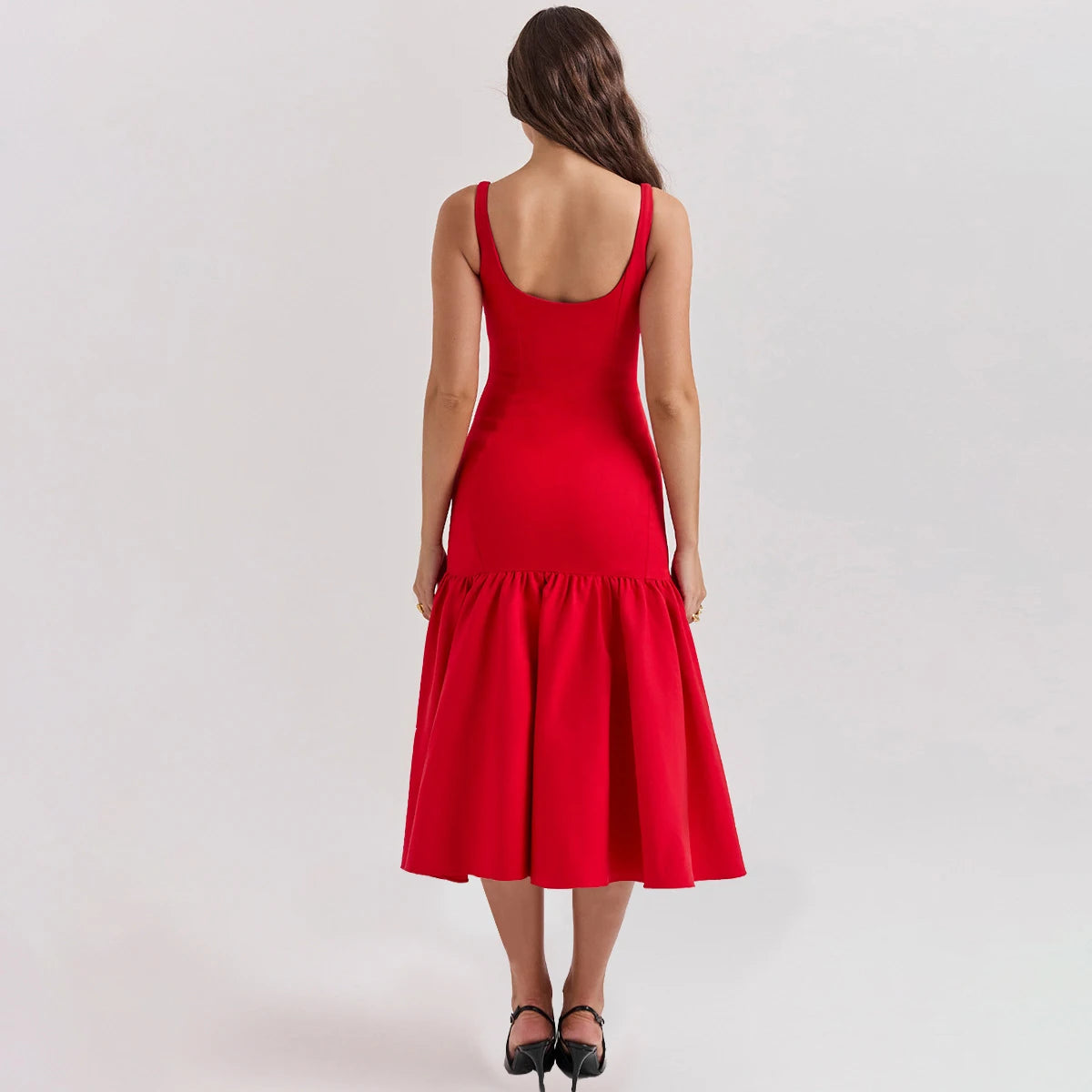 Red Drop Waist Dress