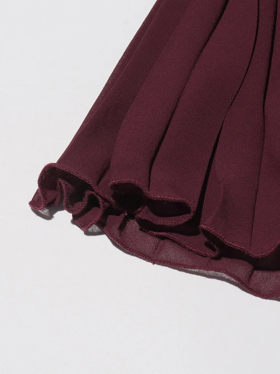 Burgundy Top and Skirt Set