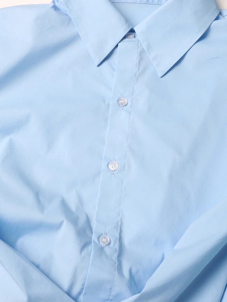 Light Blue Crop Shirt