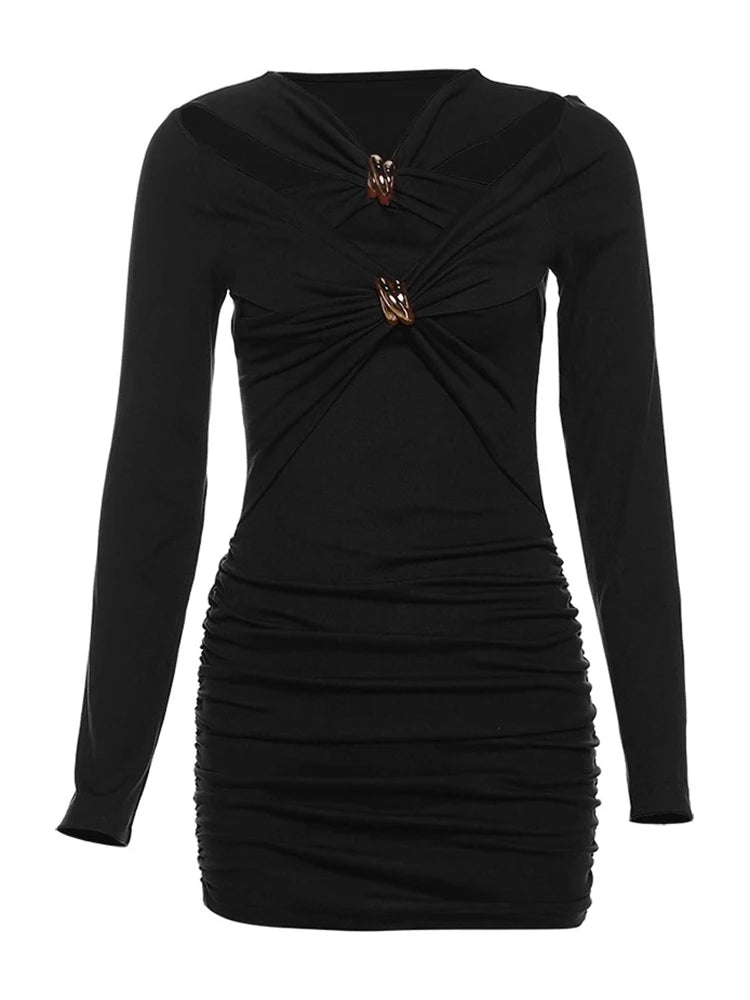 Shoulder Cutout Mini Dress