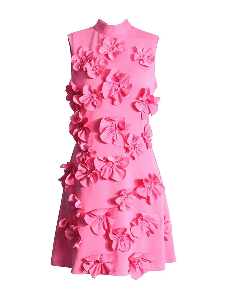 Zalia Atelier | Pink Appliques Mini Dress