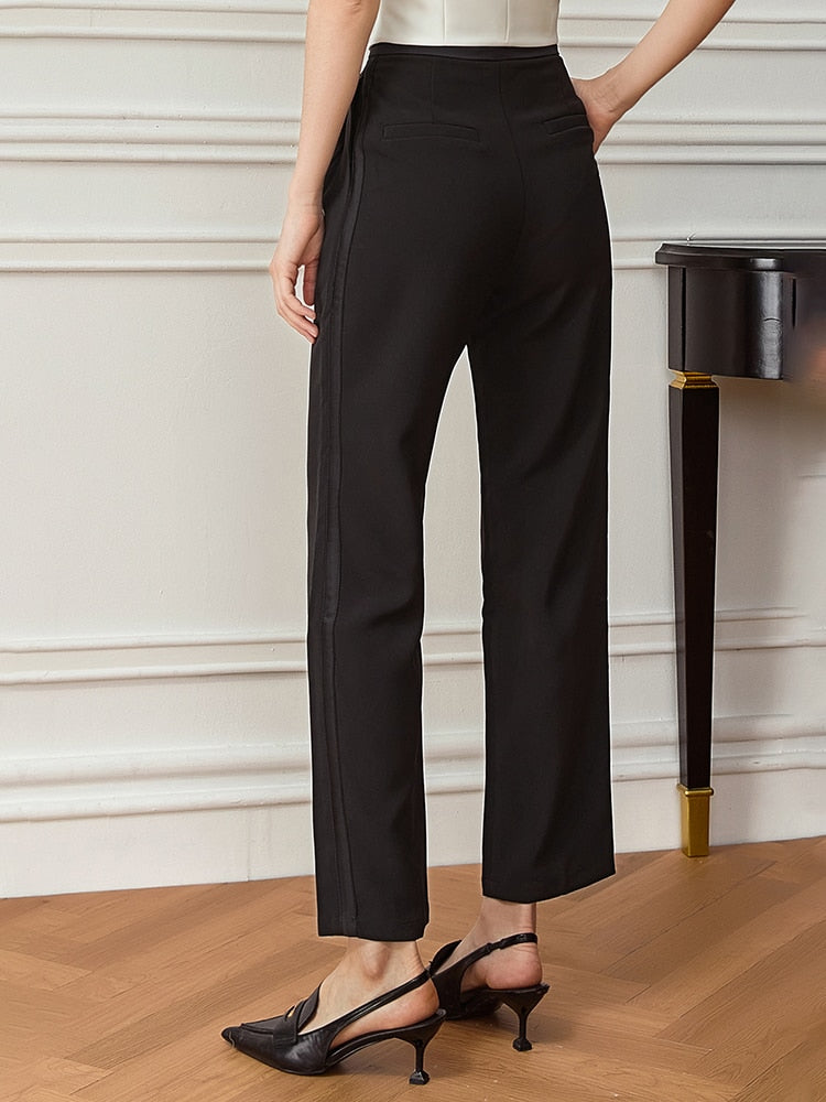 Black Ankle Length Trousers | Zalia Atelier | Chic Style Fashion