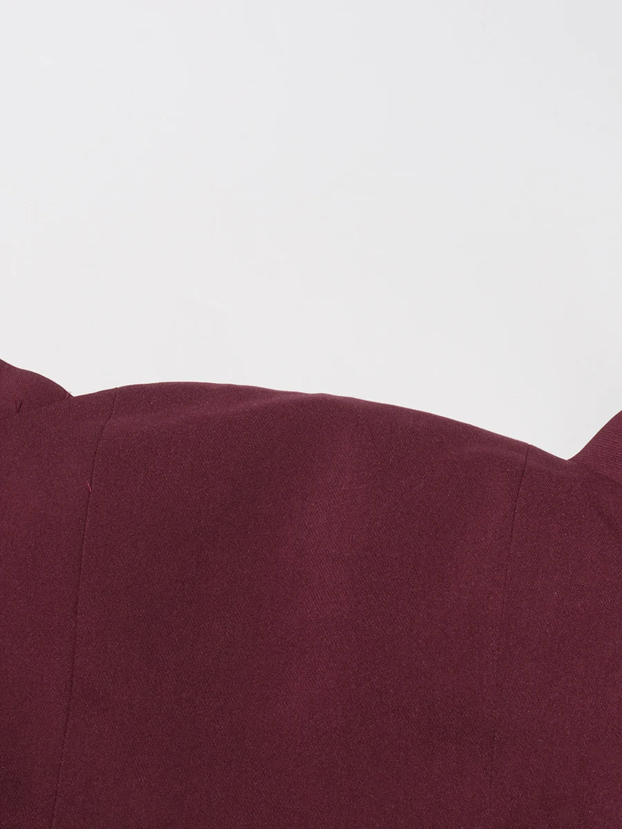 Burgundy Top and Skirt Set