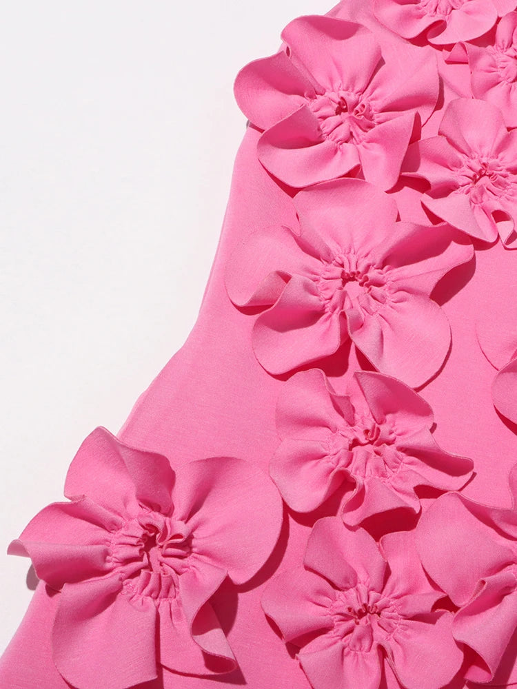 Pink Appliques Mini Dress