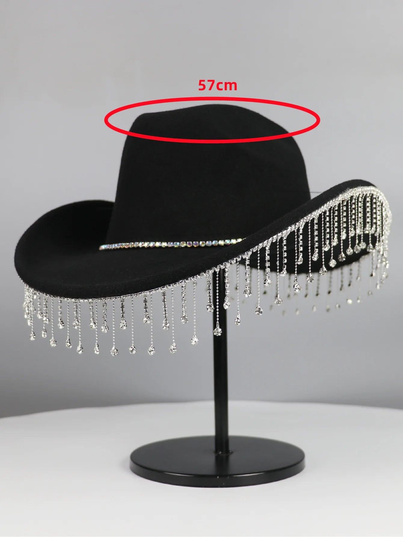 Rhinestone Fringe Hat