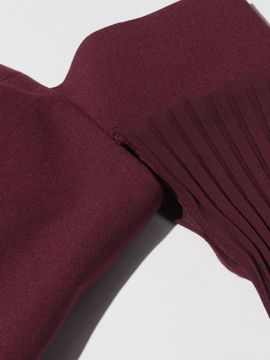 Burgundy Top and Skirt Set