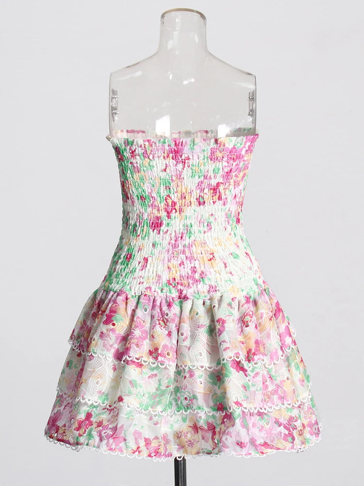 Floral Strapless Mini Dress