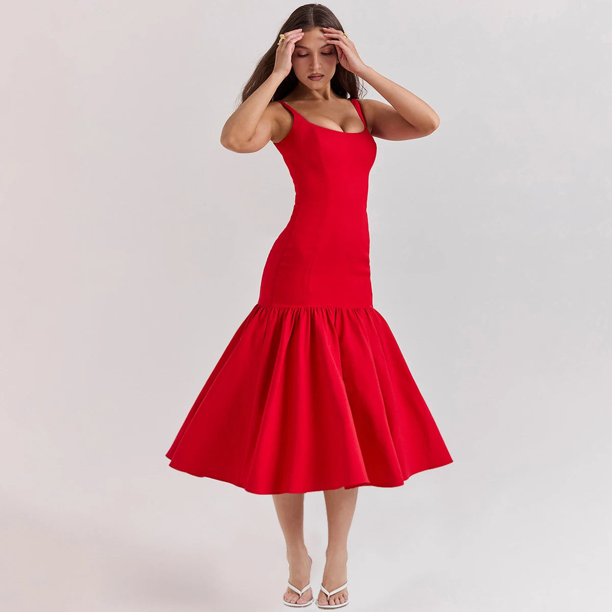 Red Drop Waist Dress