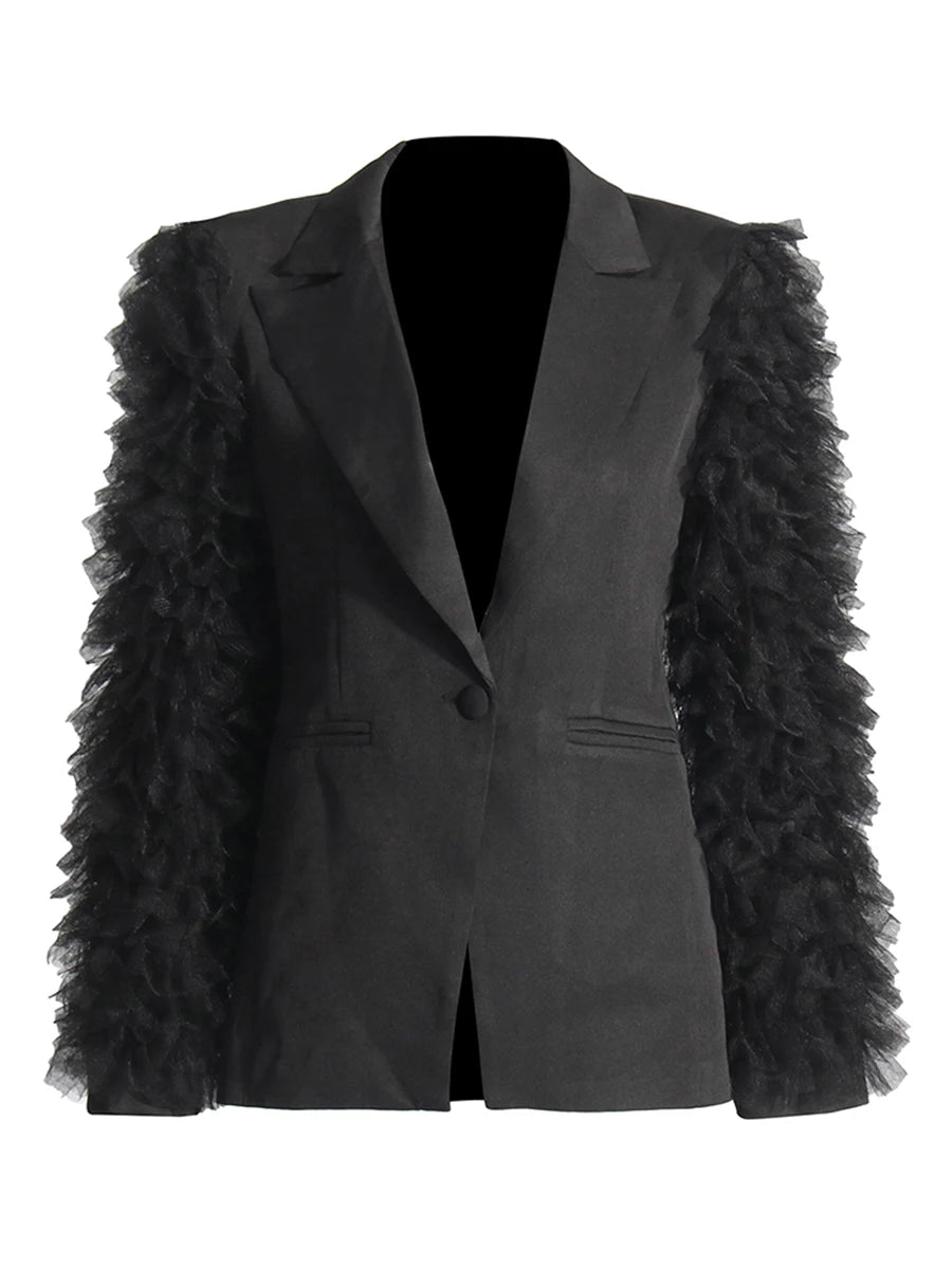 Mesh Sleeves Blazer