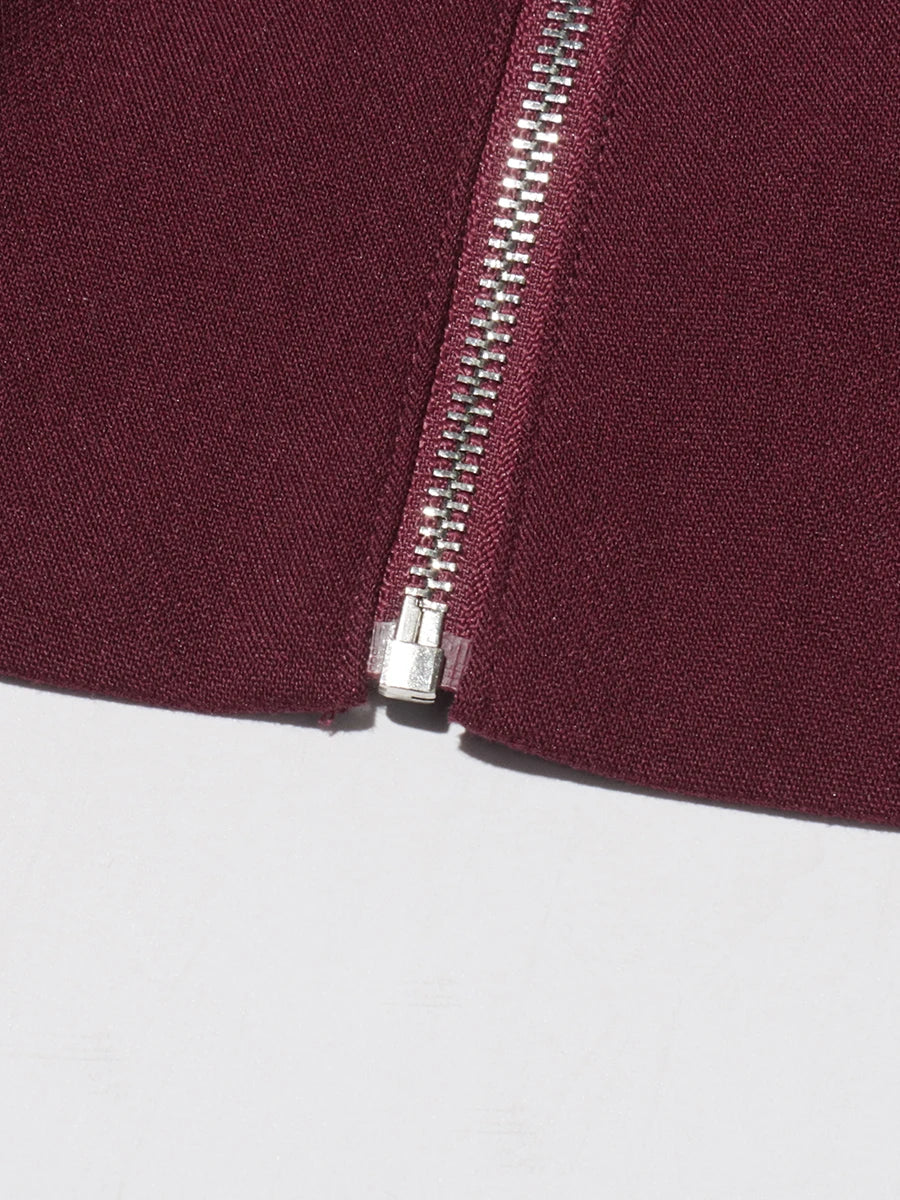 Burgundy Top and Skirt Set