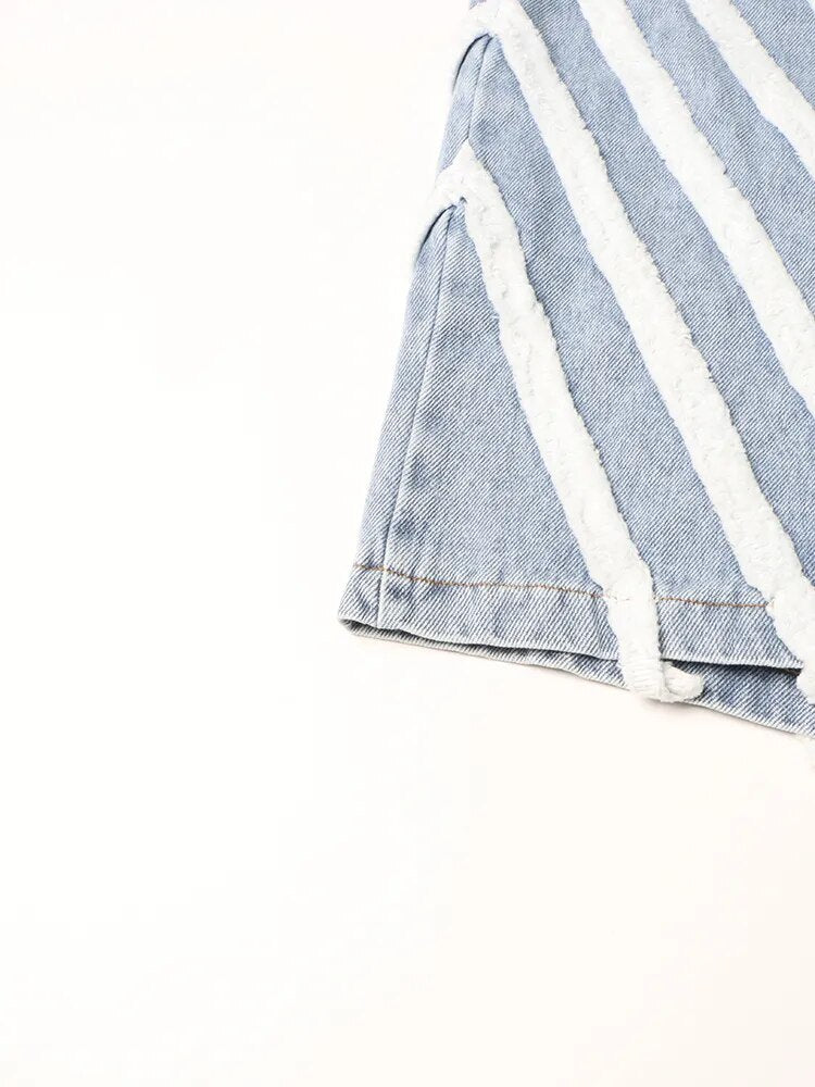 Patchwork Denim Midi Skirt