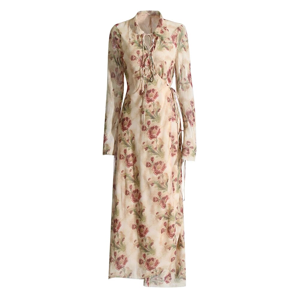 Long Sleeve Floral Print Maxi Dress | Zalia Atelier