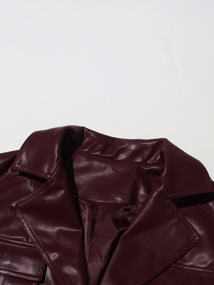 Wine Red Leather Jacket