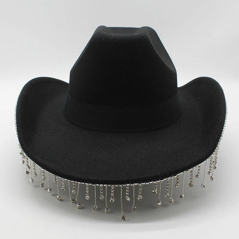 Rhinestone Fringe Hat