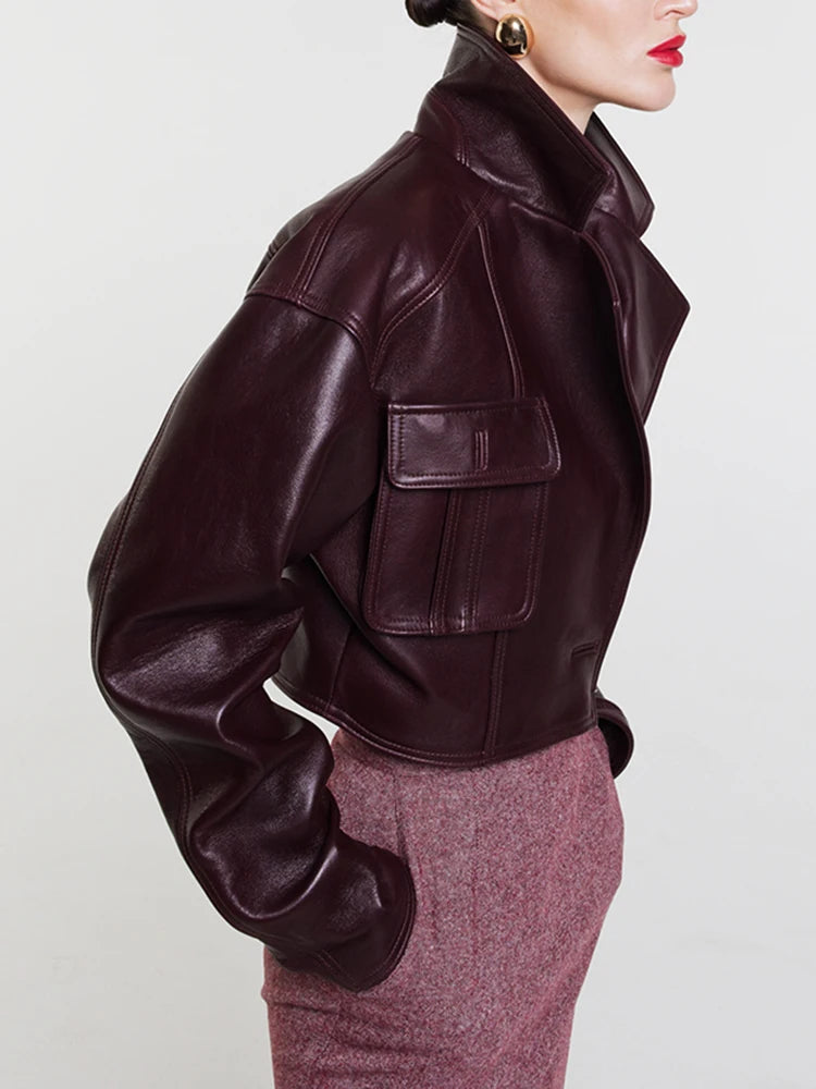 Wine Red Leather Jacket