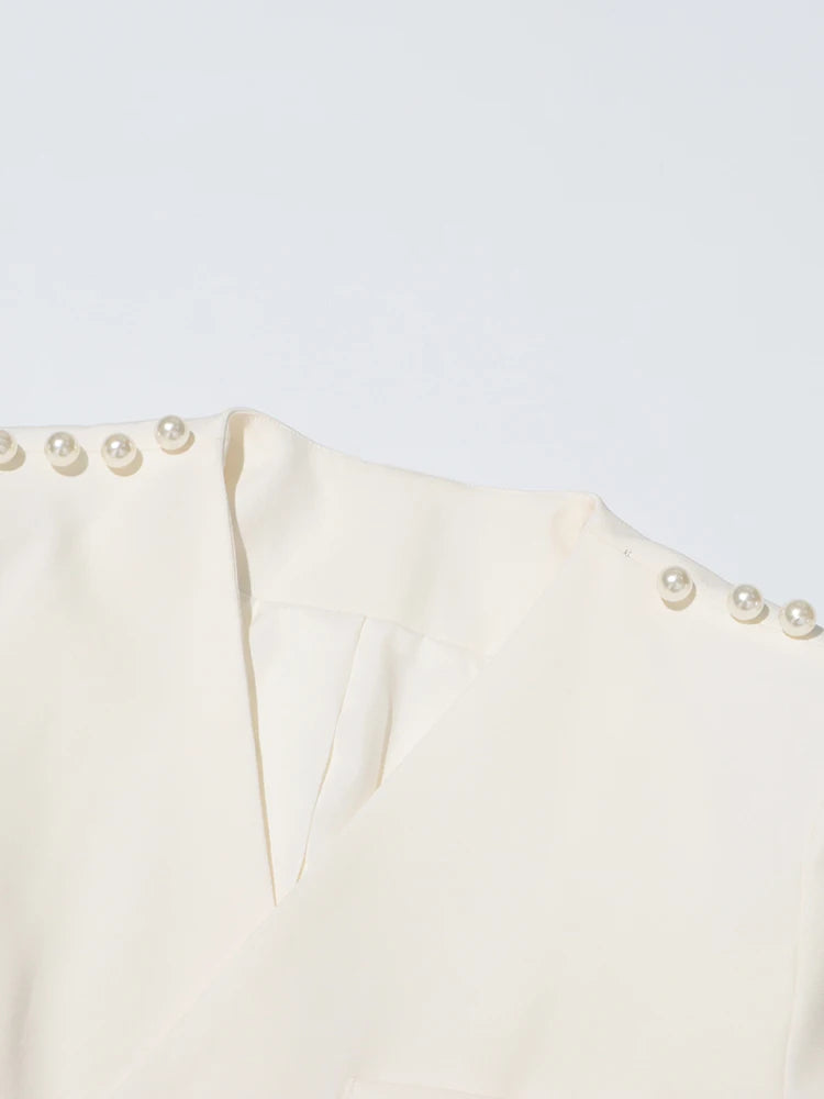 Faux Pearls Blazer