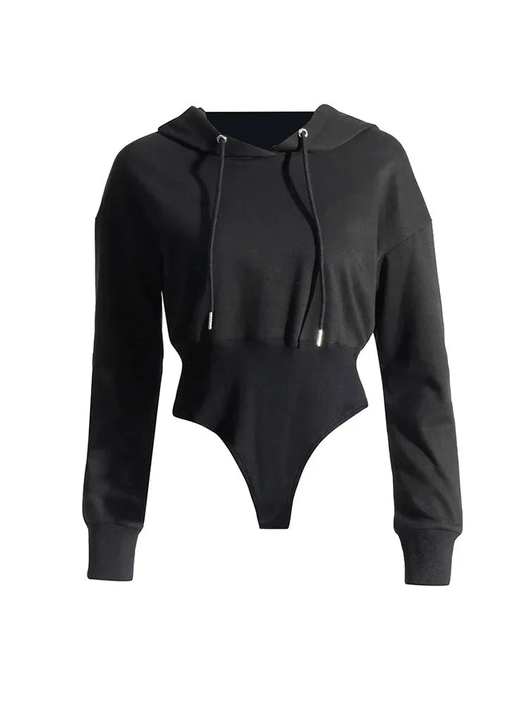 Black hoodie bodysuit | Zalia Atelier